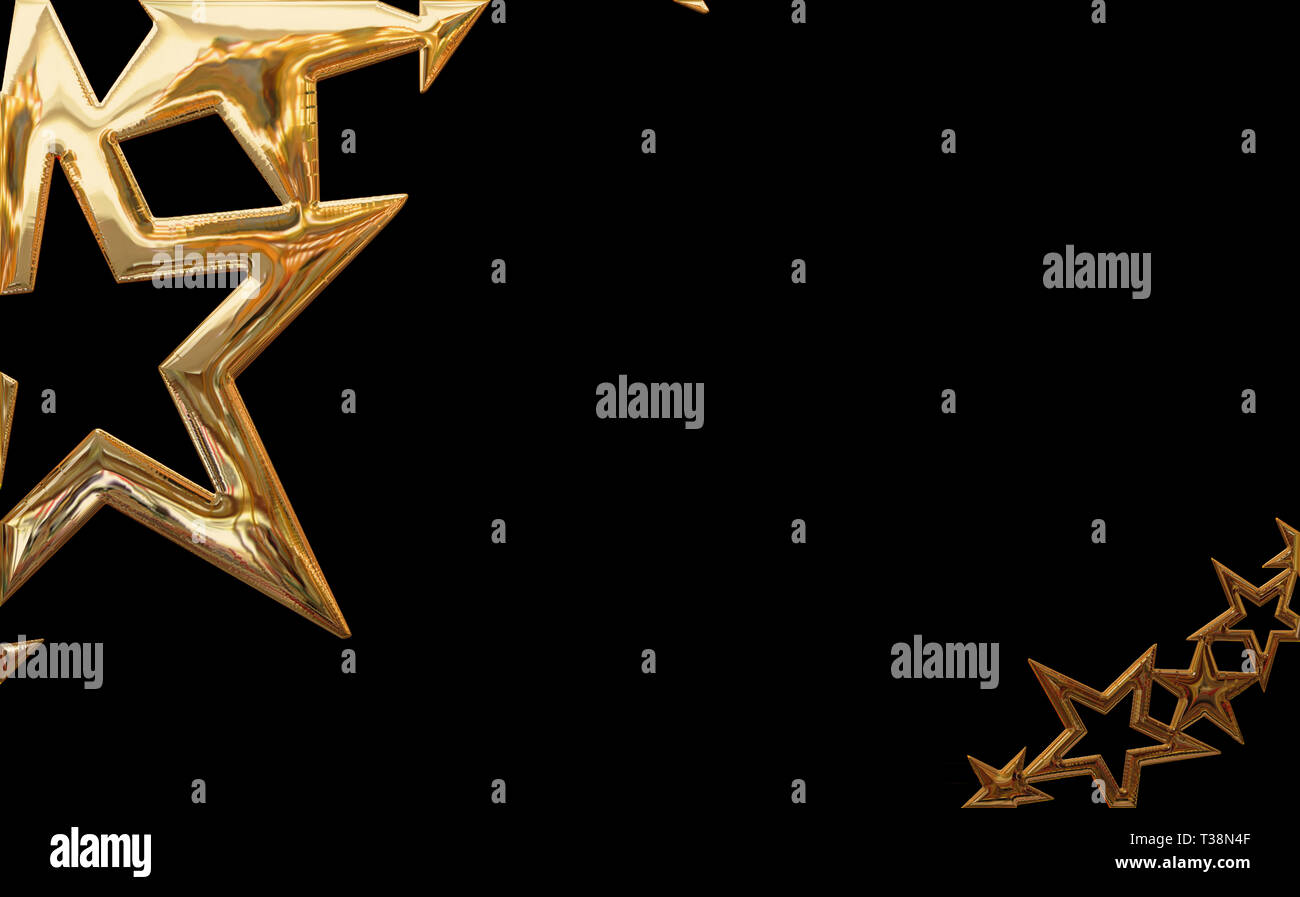 black background with gold stars Stock Photo Alamy