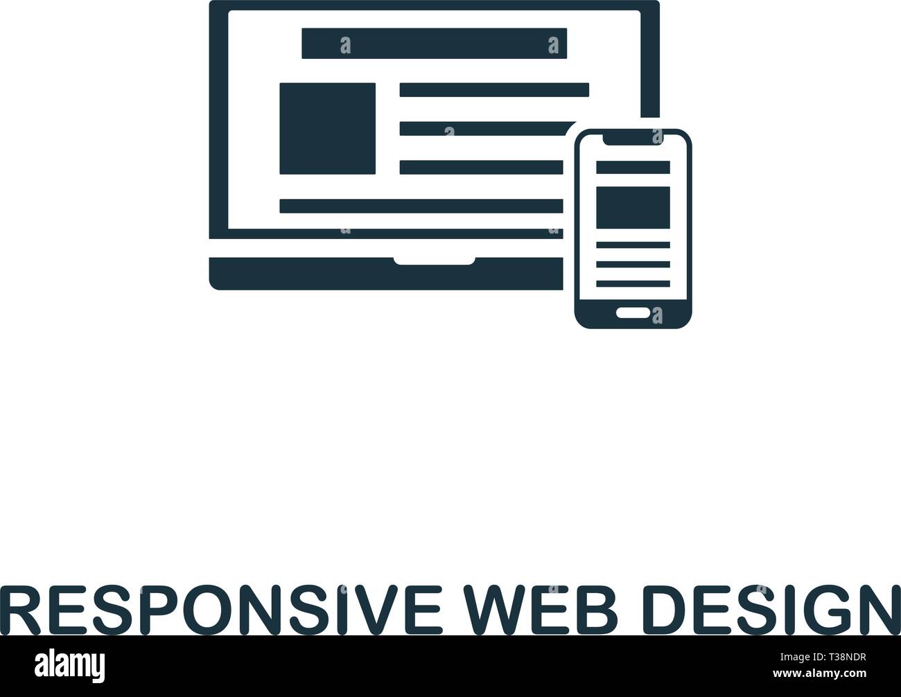 Responsive Web Design icon. Creative element design from content icons collection. Pixel perfect Responsive Web Design icon for web design, apps, soft Stock Vector