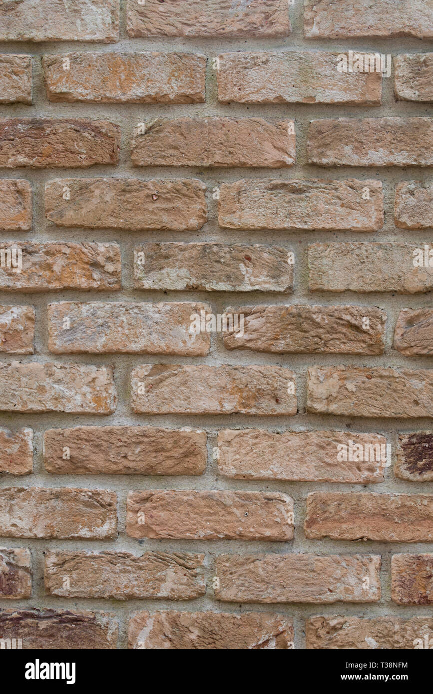 closeup to red brick wall background texture Stock Photo