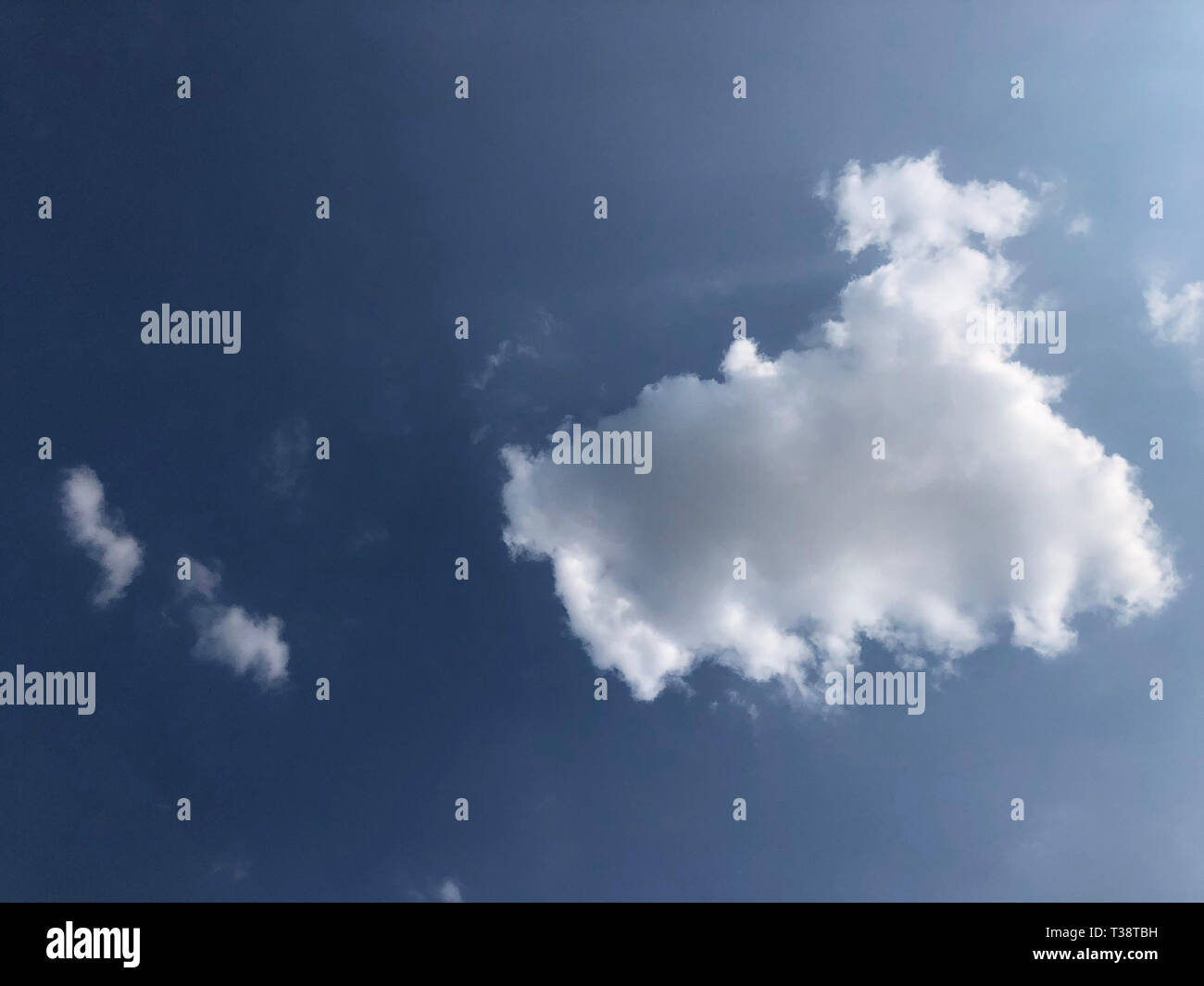 Clouds on blue and clear sky. Stock Photo