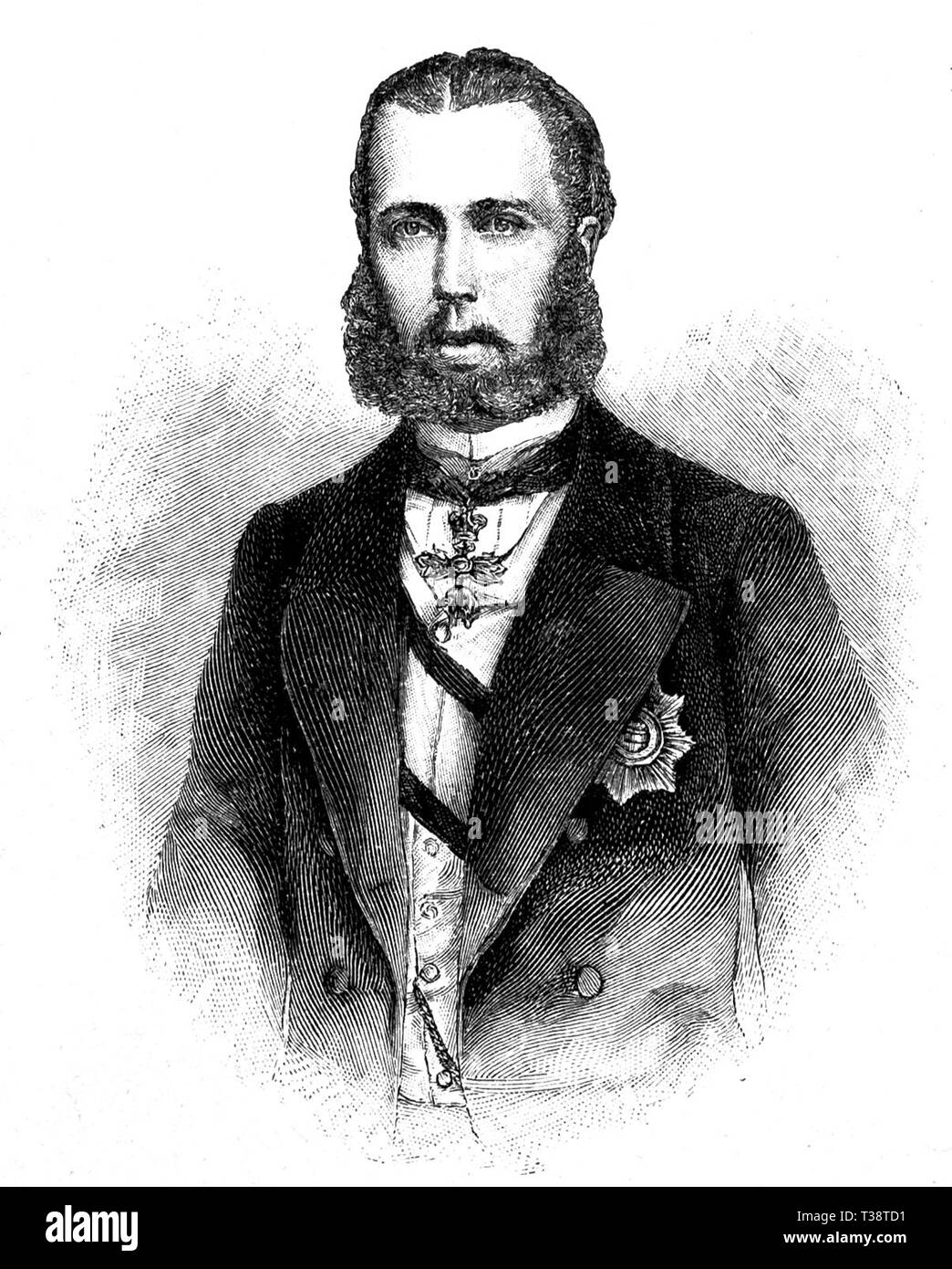 Maximilian I, Emperor of Mexico. Digital improved reproduction from Illustrated overview of the life of mankind in the 19th century, 1901 edition, Marx publishing house, St. Petersburg. Stock Photo