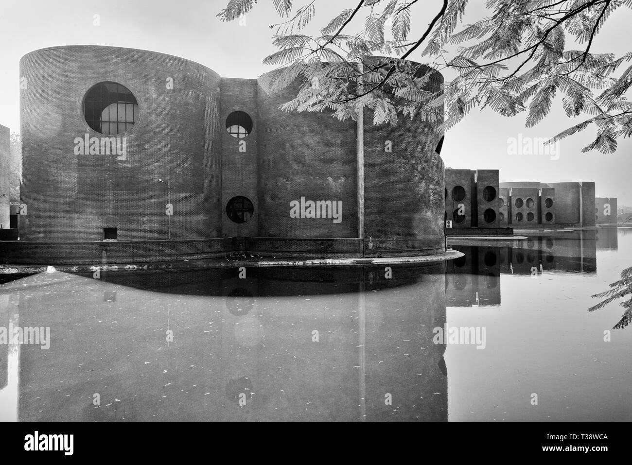 Jatiya Sangsad Bhaban (National Parliament House) designed by Louis Kahn, Dhaka, Bangladesh Stock Photo
