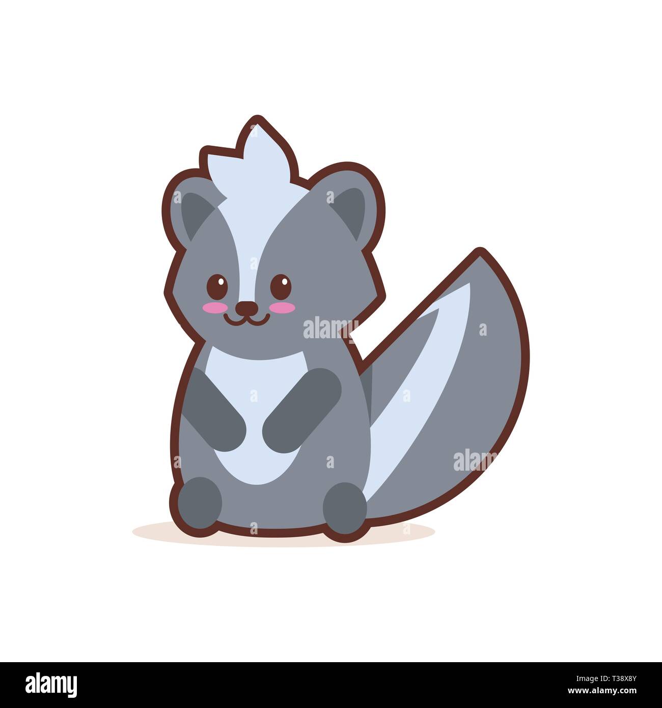 cute little skunk cartoon comic character with smiling face happy ...