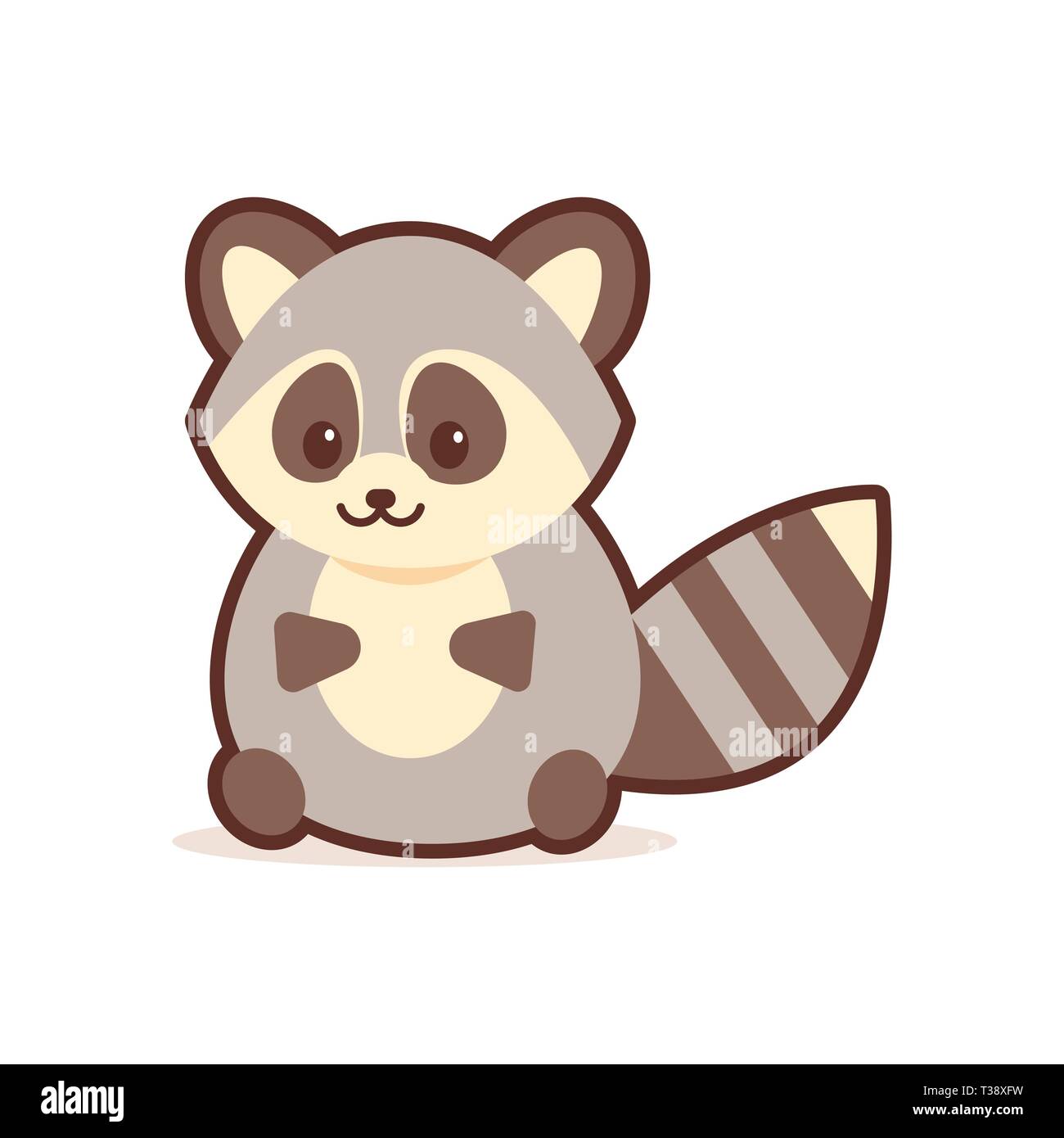 cute raccoon cartoon comic character with smiling face happy emoji anime  kawaii style funny animals for kids concept vector illustration Stock  Vector Image & Art - Alamy