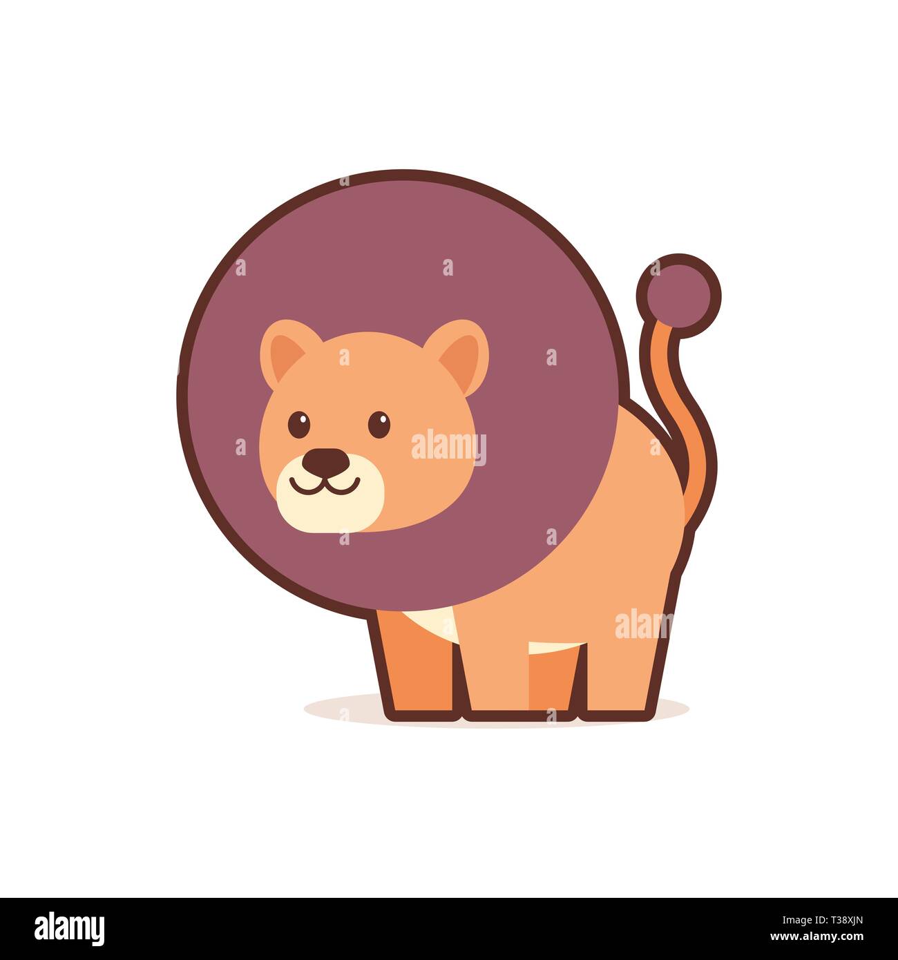 cute lion cartoon comic character with smiling face happy emoji anime  kawaii style funny animals for kids concept vector illustration Stock  Vector Image & Art - Alamy