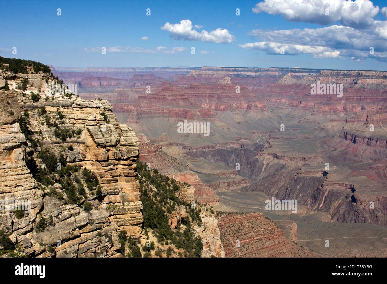 Grand Canyon scenic view against a blue summer sky Stock Photo