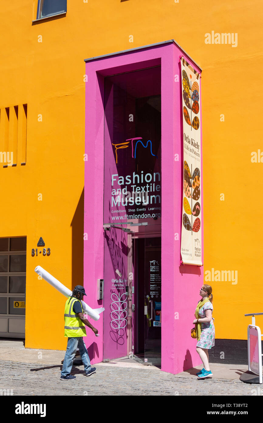 Entrance to Fashion and Textile Museum, Bermondsey Street, Bermondsey, Royal Borough of Southwark, Greater London, England, United Kingdom Stock Photo