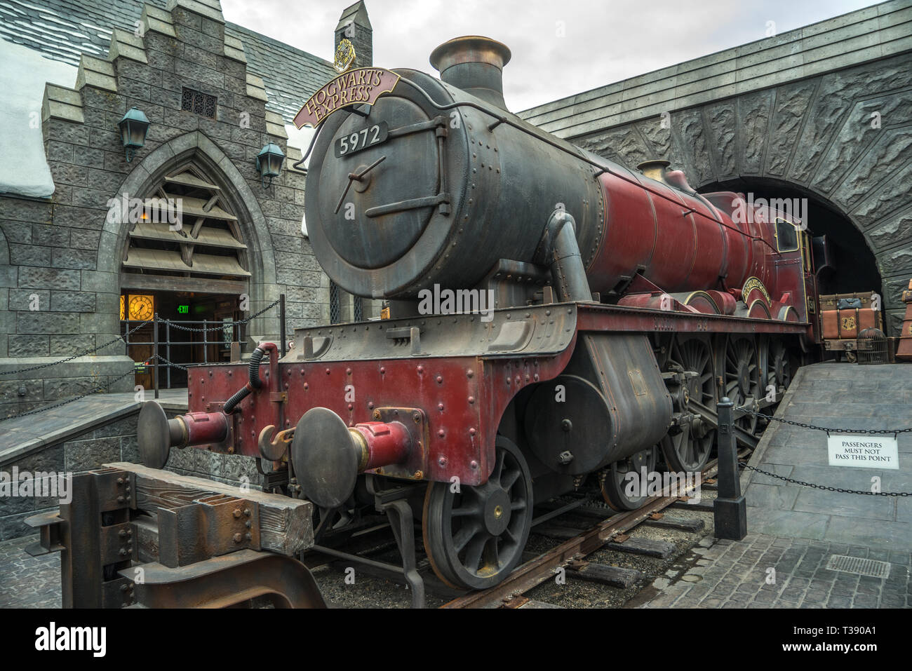 Universal Studios Theme Park Hogwarts Express on display Harry Potter Land Hollywood California USA Stock Photo Alamy