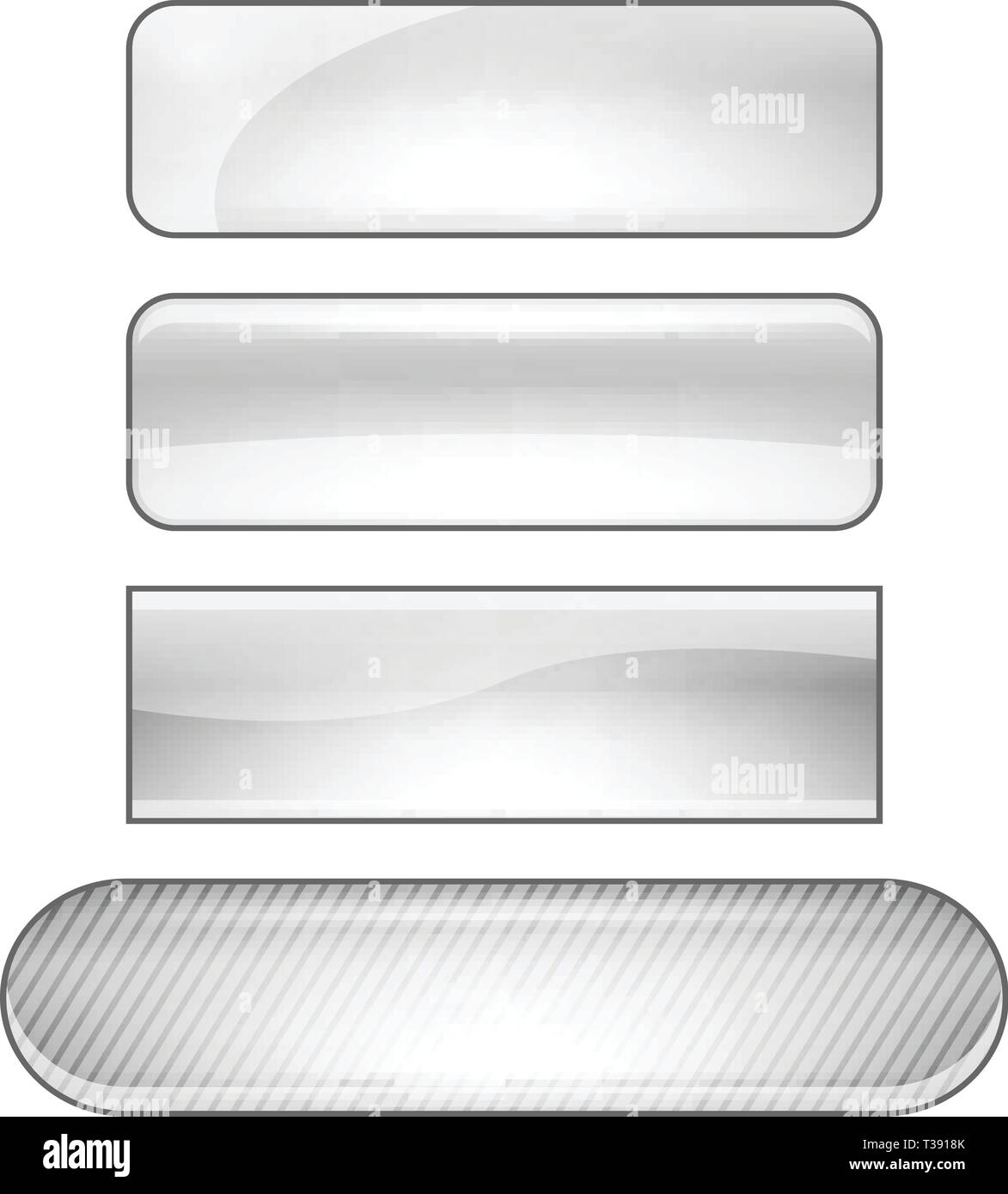 vector bright glossy web buttons set - silver Stock Vector Image & Art ...