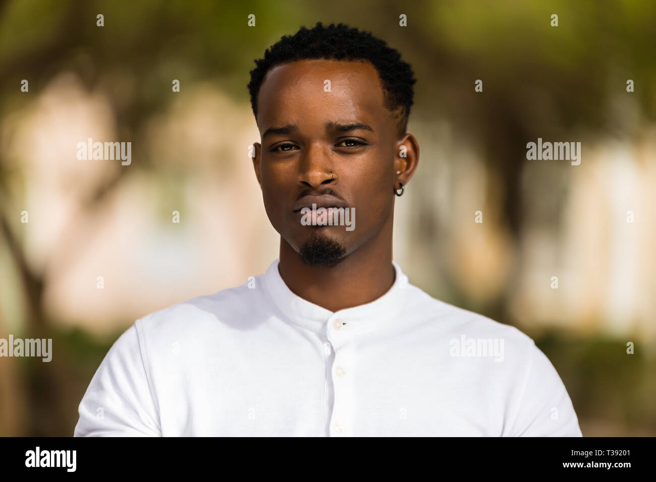 Outdoor portrait of a Young black African American men Stock Photo - Alamy