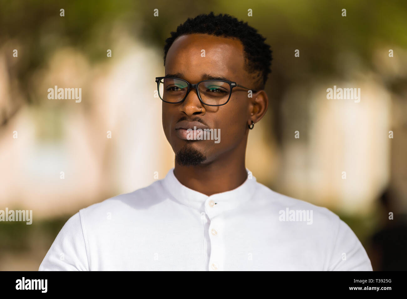 Outdoor portrait of a Young black African American men Stock Photo - Alamy