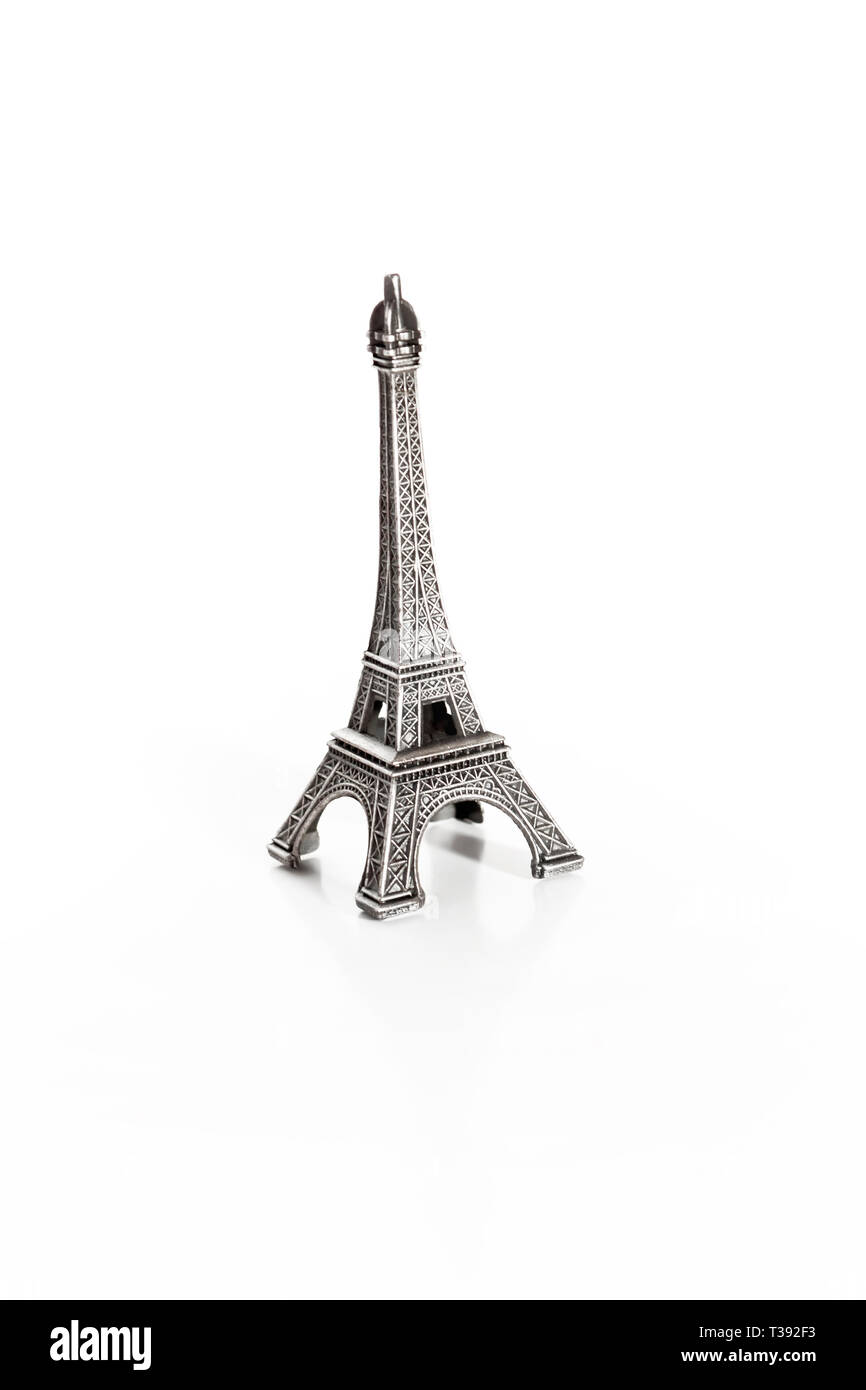 small copy of eiffel tower on white background Stock Photo - Alamy