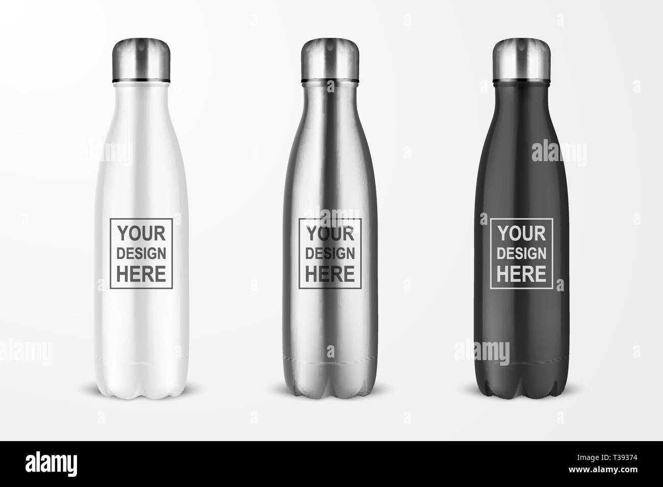 Plastic Water Bottles Realistic Set, Vectors