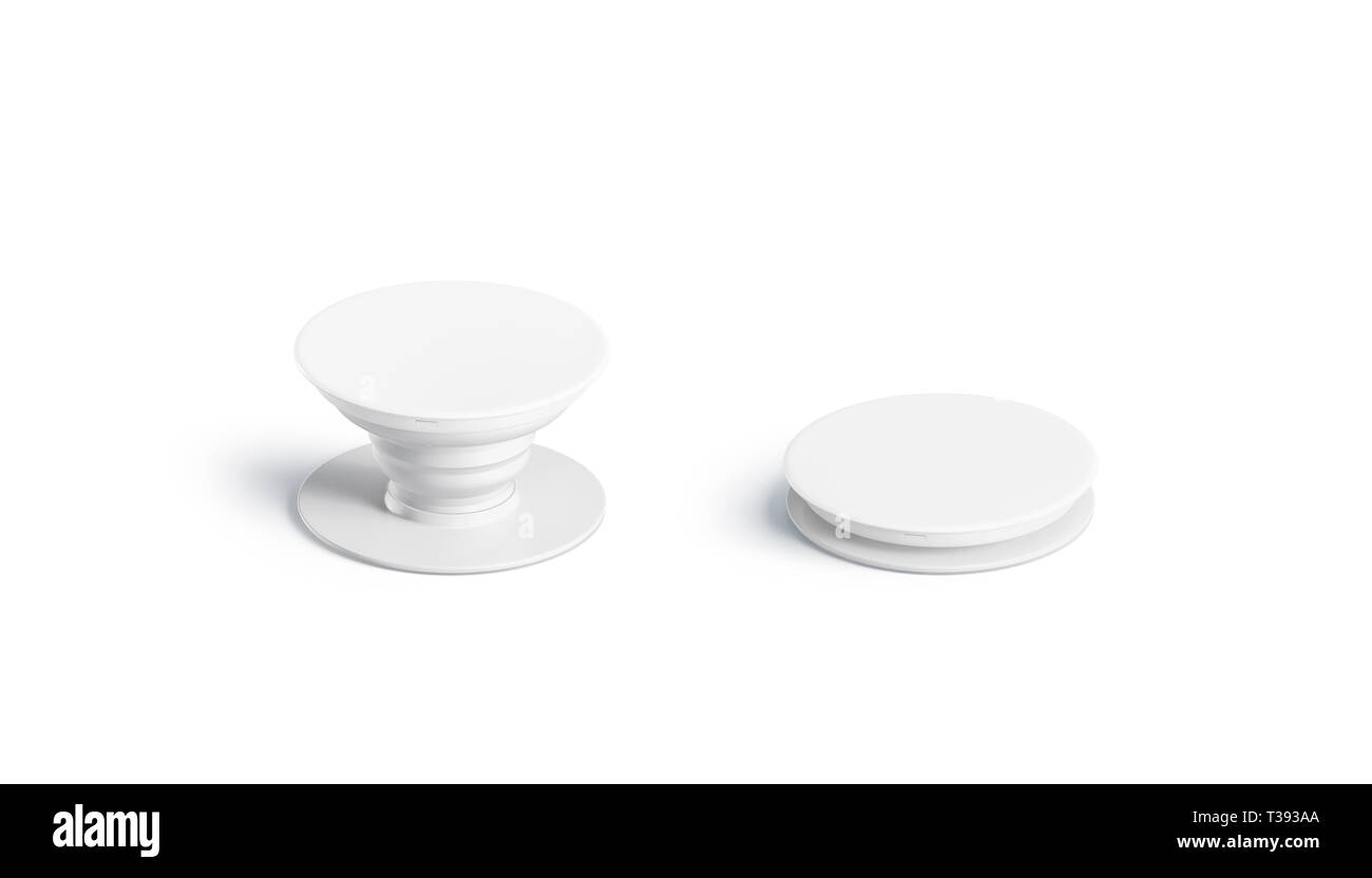 Download Blank White Phone Pop Socket Mock Up Isolated Side View 3d Rendering Empty Folded And Unfolded Case Accessory Mockup Clear Attach Grip For Smartp Stock Photo Alamy
