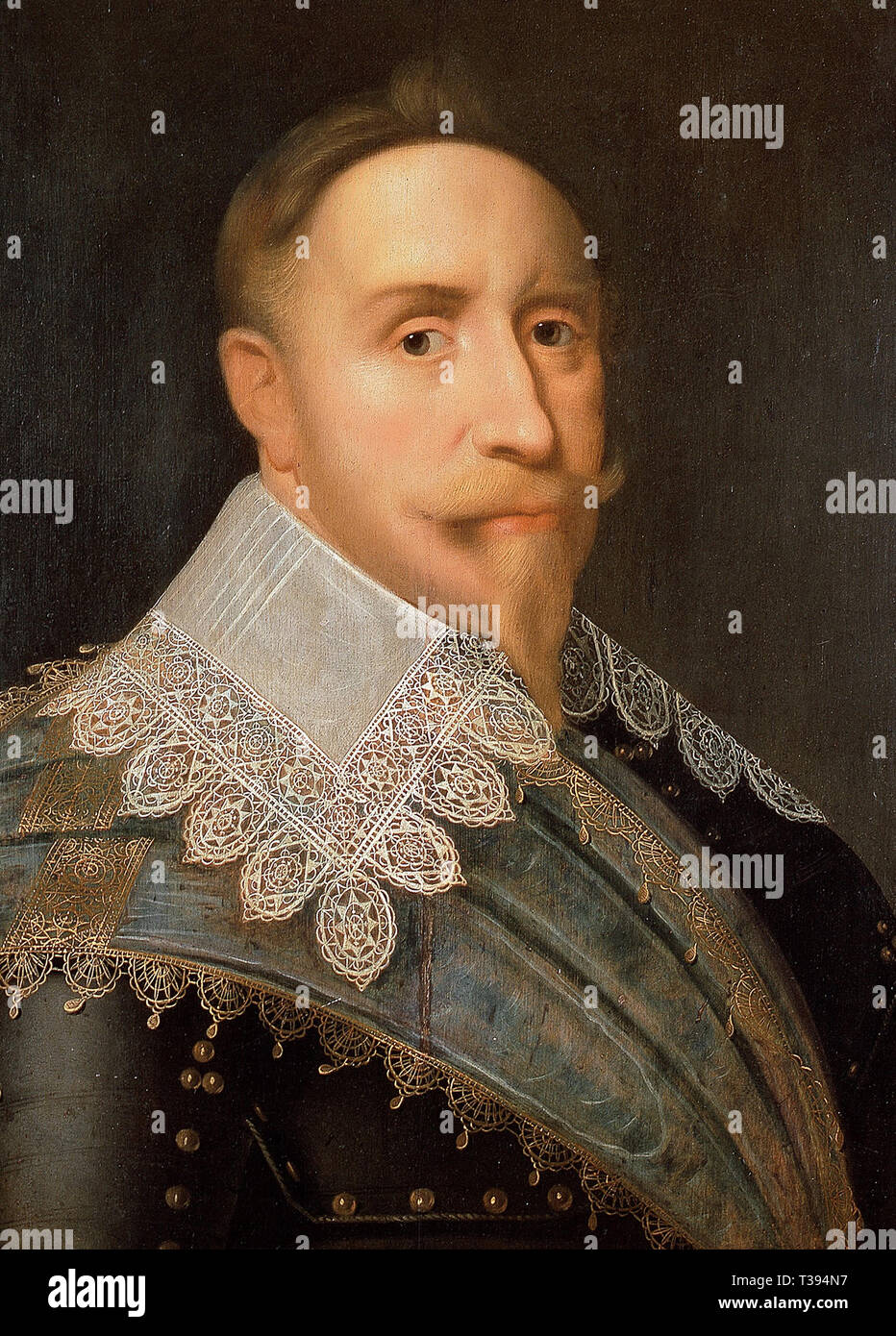 Gustavus Adolphus of Sweden by Jacob Hoefnagel. Gustavus Adolphus, King of Sweden 1611-1632 Gustavus Adolphus (1594 – 1632), Gustav II Adolf or Gustav II Adolph, the King of Sweden from 1611 to 1632 Stock Photo