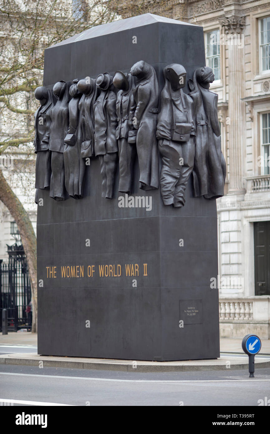 Women of World War Two Monument, Whitehall, London, Friday, March 22, 2019.Photo: David Rowland / One-Image.com Stock Photo