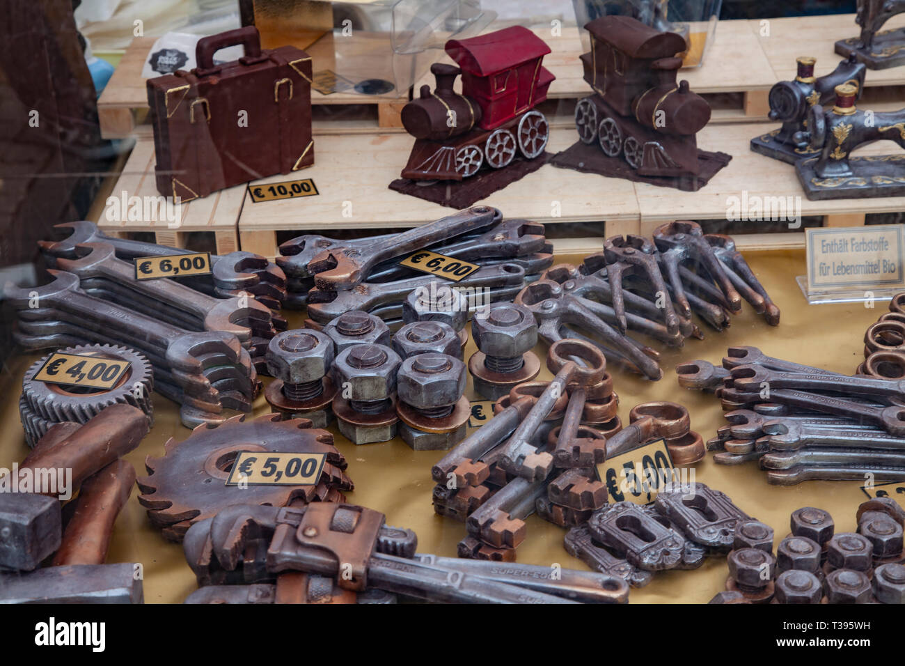 Neuwied, Germany - April 6, 2019: chocolate and other sweets on the Chocolate festival Stock Photo