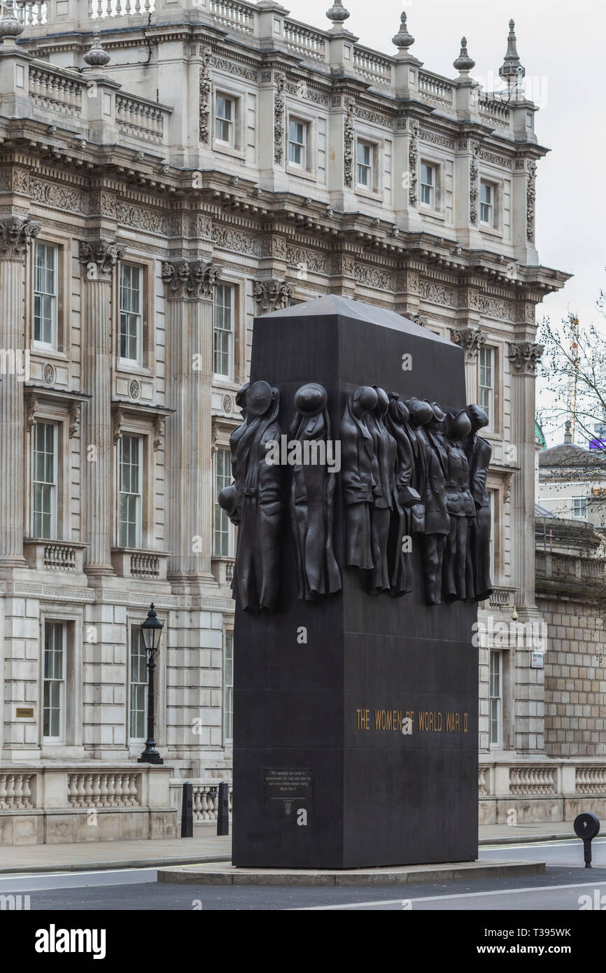 Women of World War Two Monument, Whitehall, London, Saturday, March 23, 2019.Photo: David Rowland / One-Image.com Stock Photo
