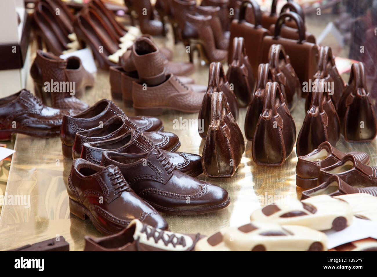 Neuwied, Germany - April 6, 2019: chocolate and other sweets on the Chocolate festival Stock Photo