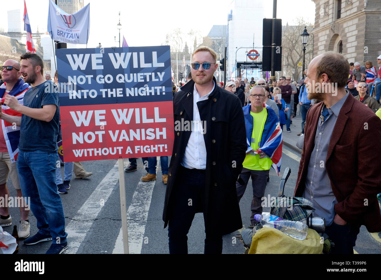 Pro brexit protesters in central London, UK Stock Photo