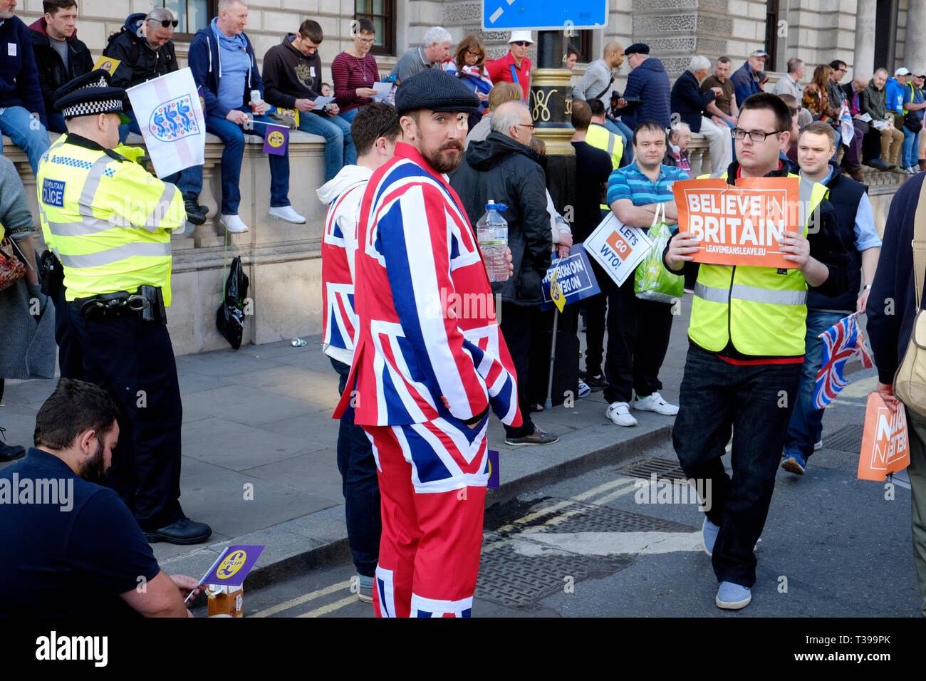 Pro brexit protest in central London Stock Photo