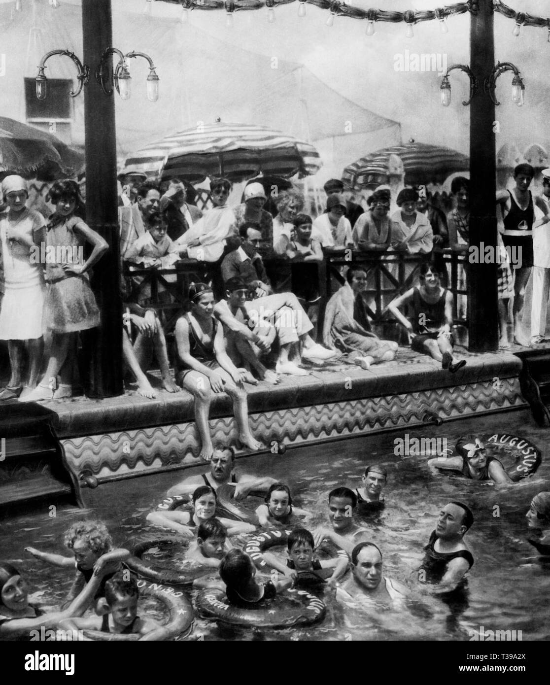 pool on the deck of augustus, 1930 Stock Photo