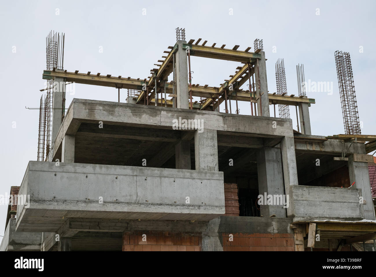 building in construction with iron resistance structure Stock Photo