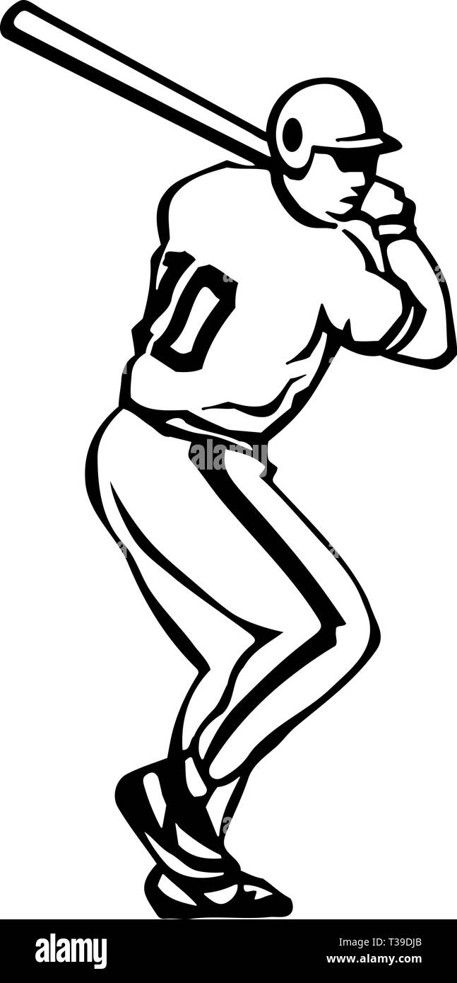 Baseball Batter Illustration Stock Vector