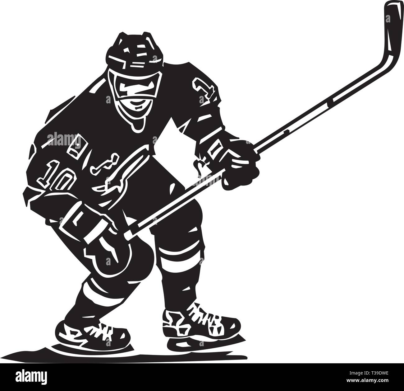 Hockey Player Illustration Stock Vector Image & Art - Alamy