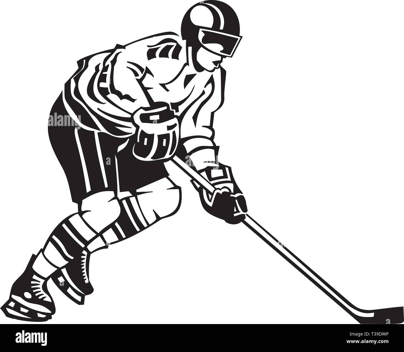 Hockey Player Illustration Stock Vector Image & Art - Alamy