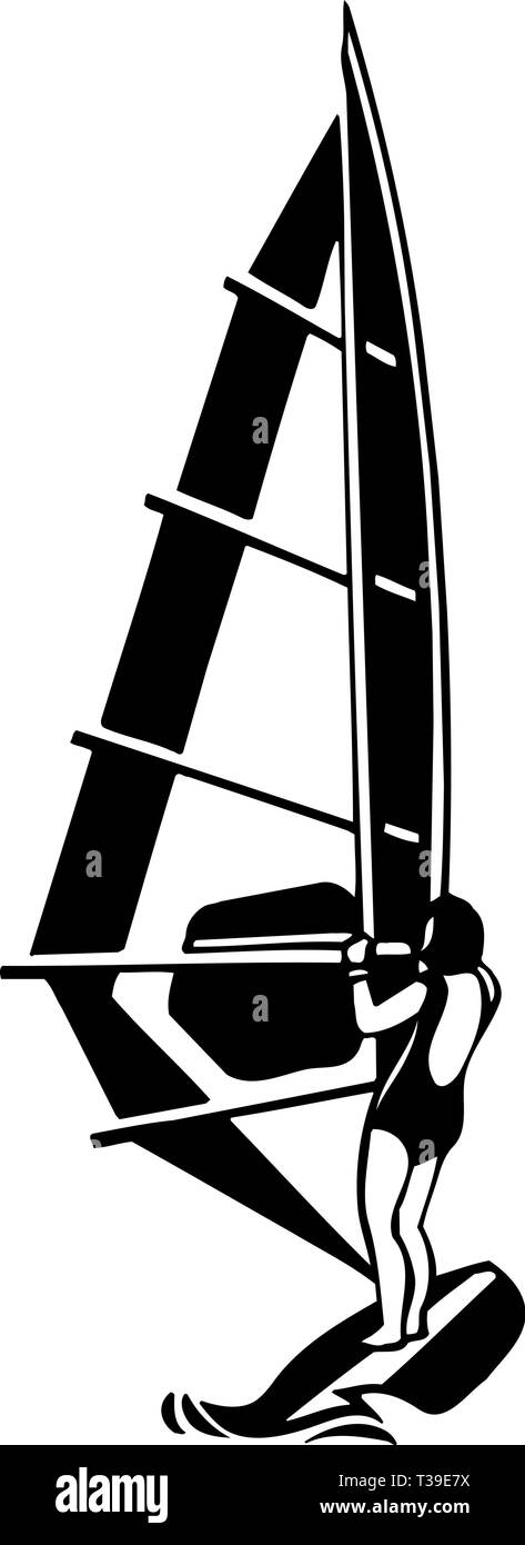 Wind Surfer Illustration Stock Vector