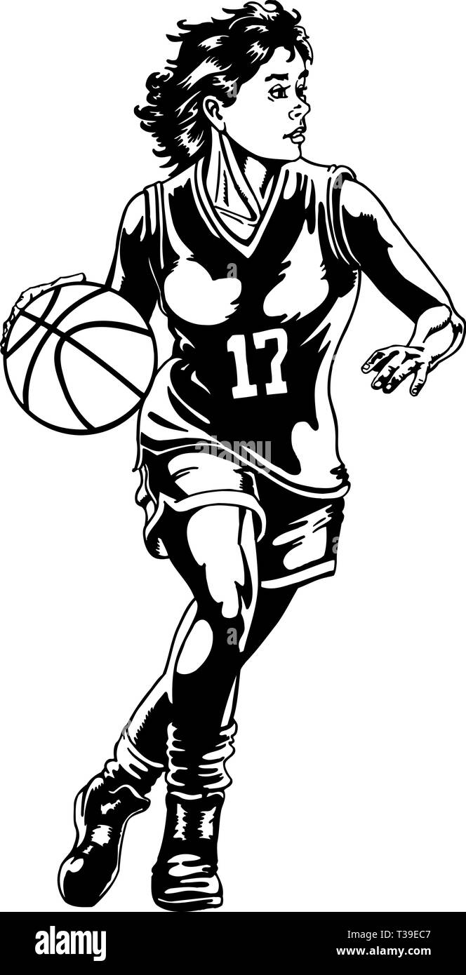 Basketball Girl Vector Illustration Stock Vector Image & Art Alamy