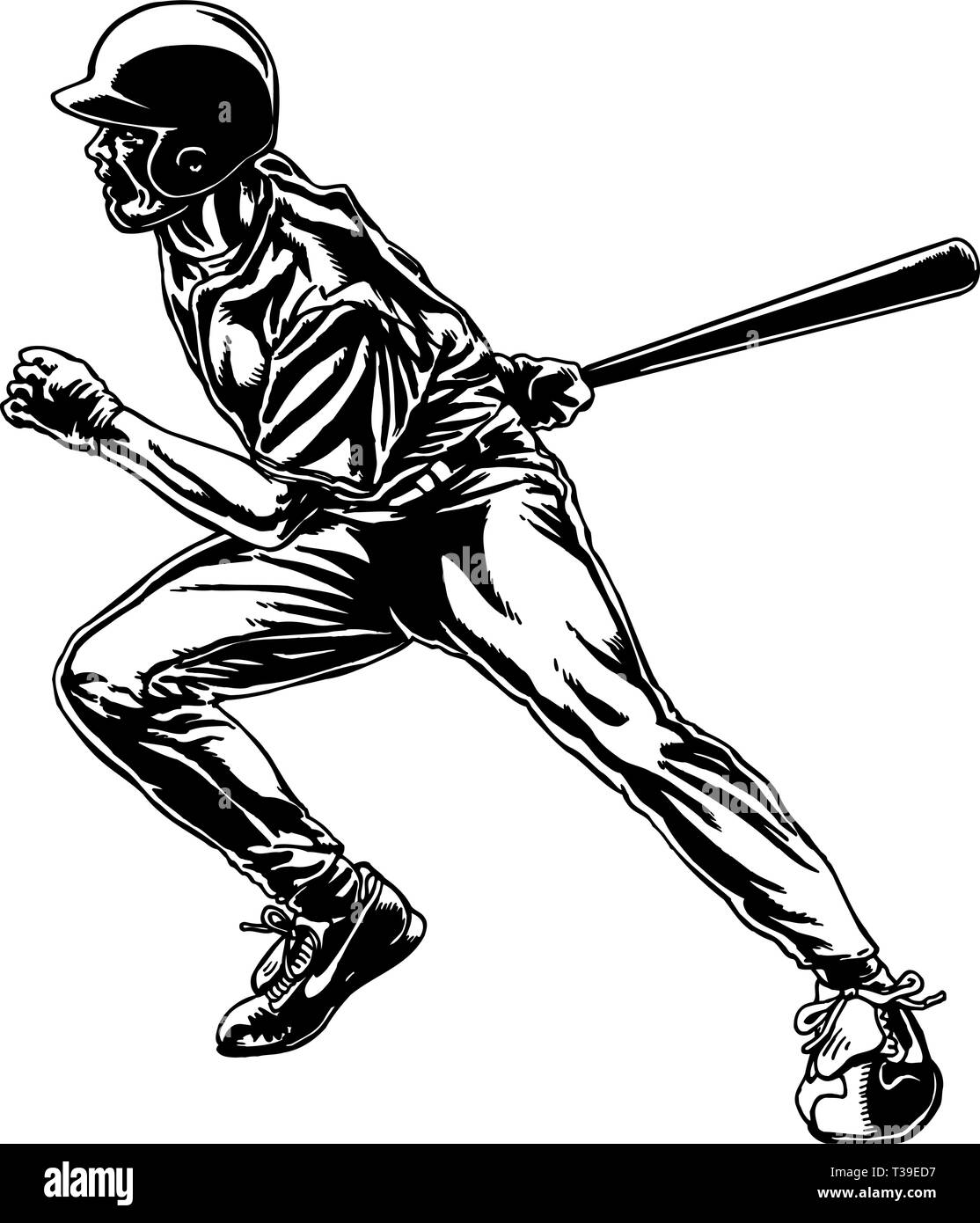 Baseball Batter Vector Illustration Stock Vector