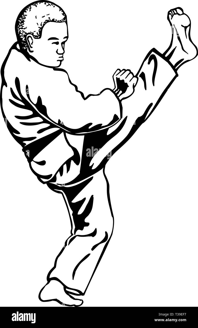 Karate vector Black and White Stock Photos & Images - Alamy