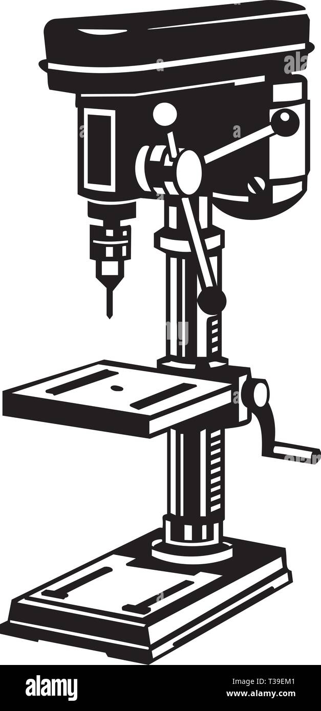 Drill Press Illustration Stock Vector Image & Art Alamy