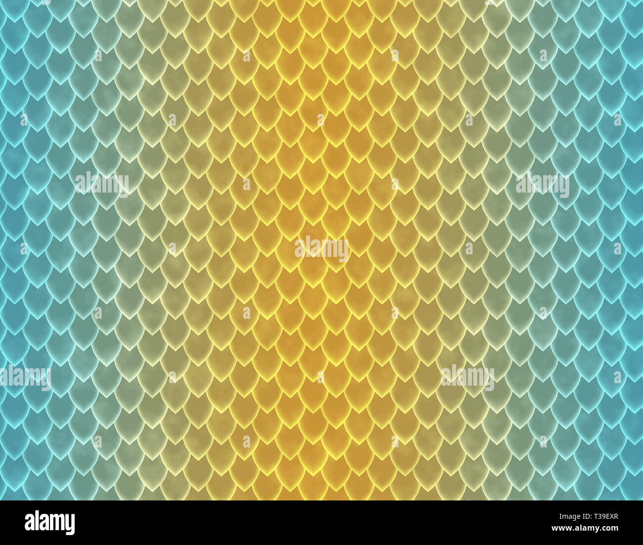 Blue and yellow gradient snake skin seamless pattern, sharp scale Stock ...