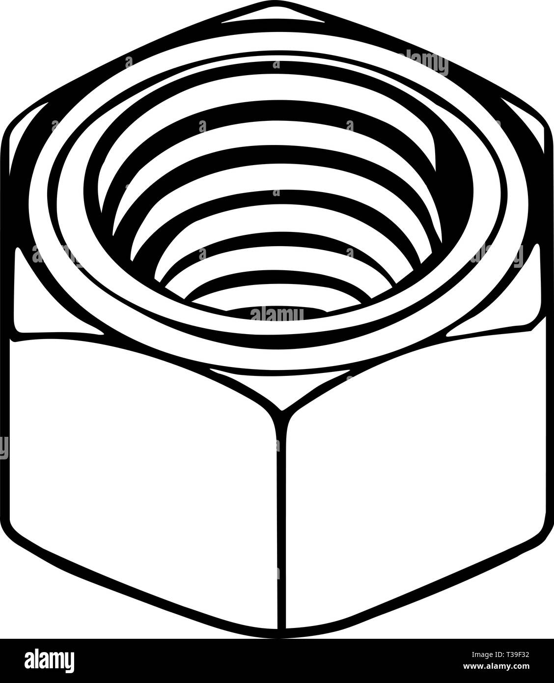 Hex Nut Vector Illustration Stock Vector Image & Art Alamy