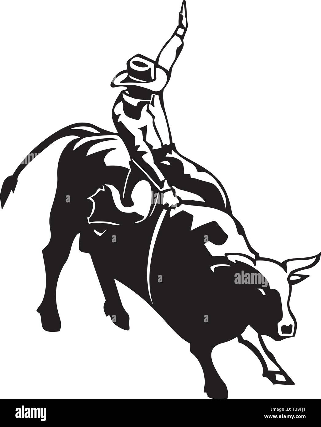 Rodeo Bull Rider Illustration Stock Vector Image & Art - Alamy