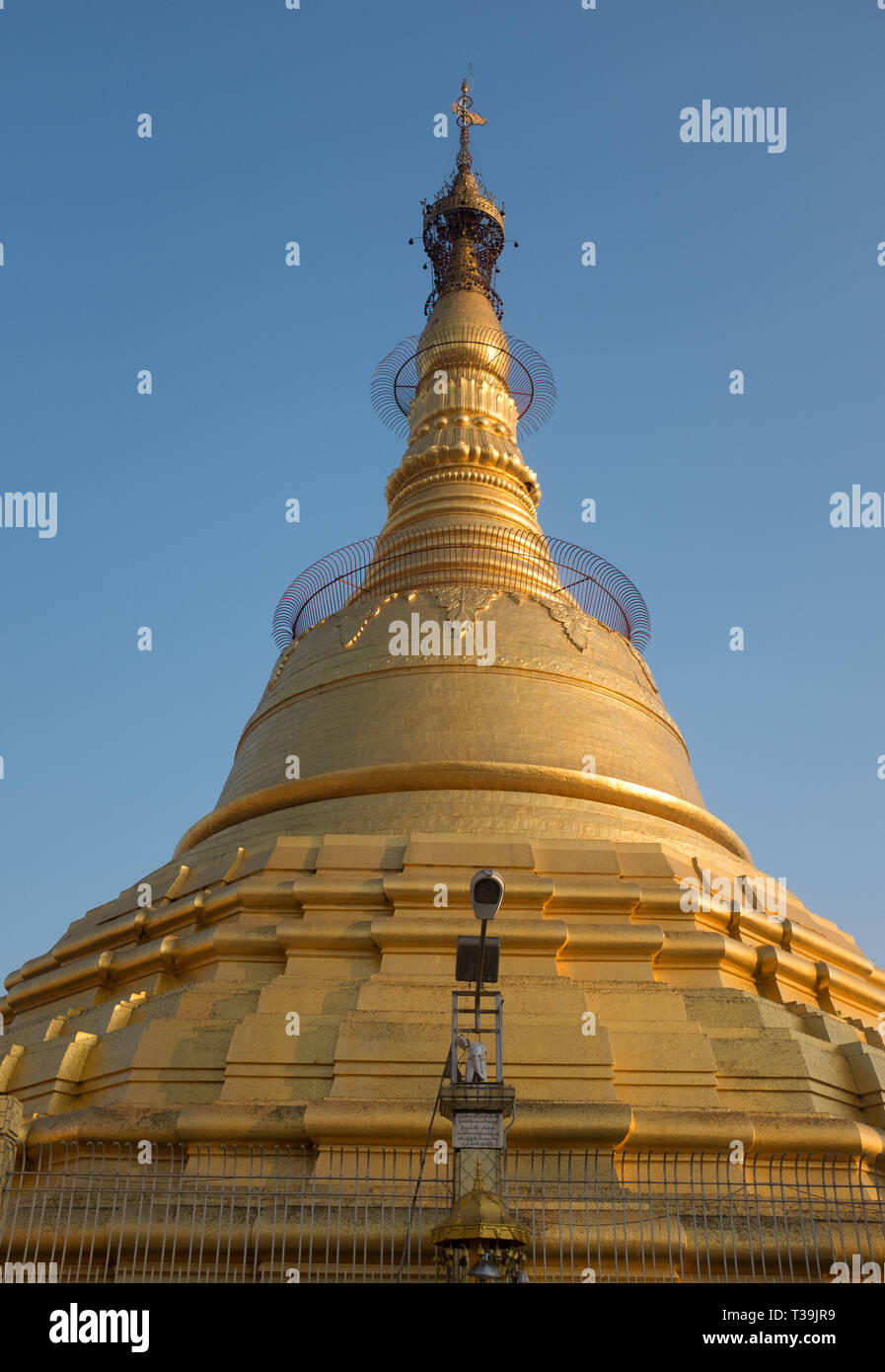 The Botataung Pagoda, the pagoda is hollow within, and houses what is believed to be a sacred hair of Gautama Buddha. Yangon,Myanmar (Burma). Stock Photo