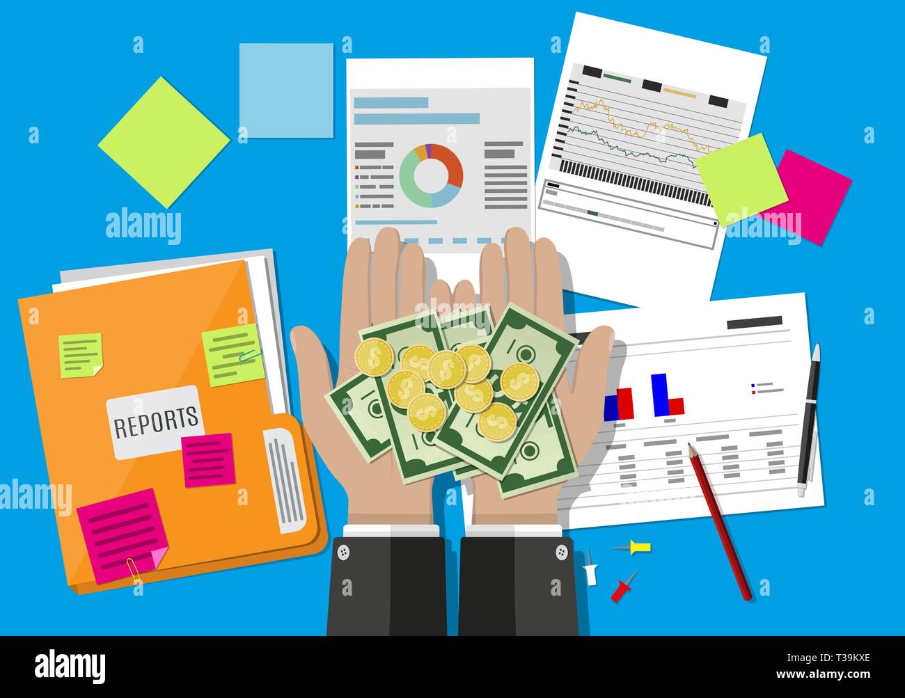 Calculation business hands design Stock Vector Images - Alamy