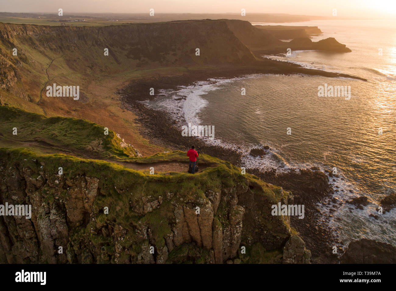The beautiful rugged coastline of the Giants Causeway in County Antrim, Northern Ireland. Stock Photo