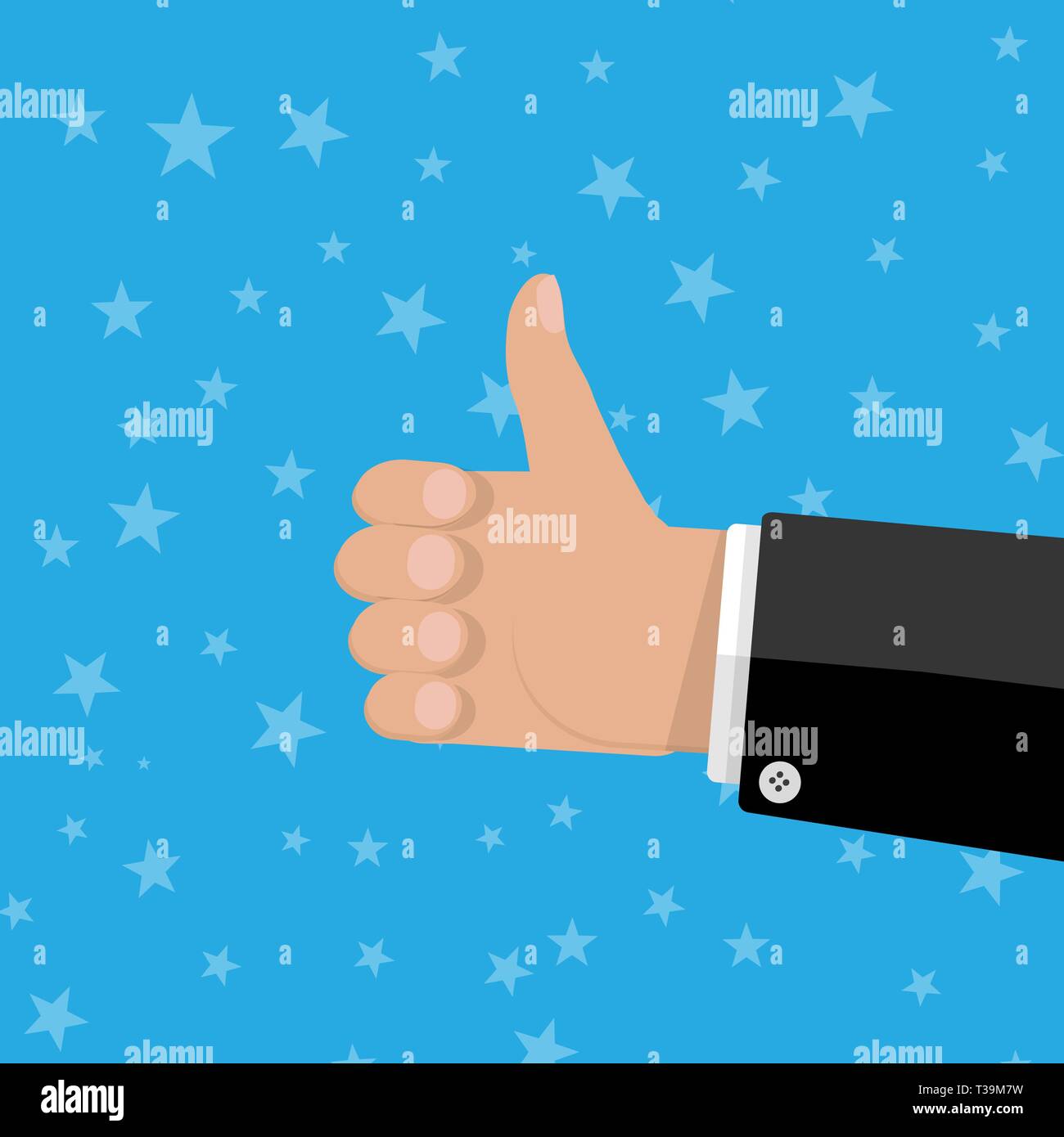 hand thumbs up gesture. vector illustration in flat style Stock Vector ...