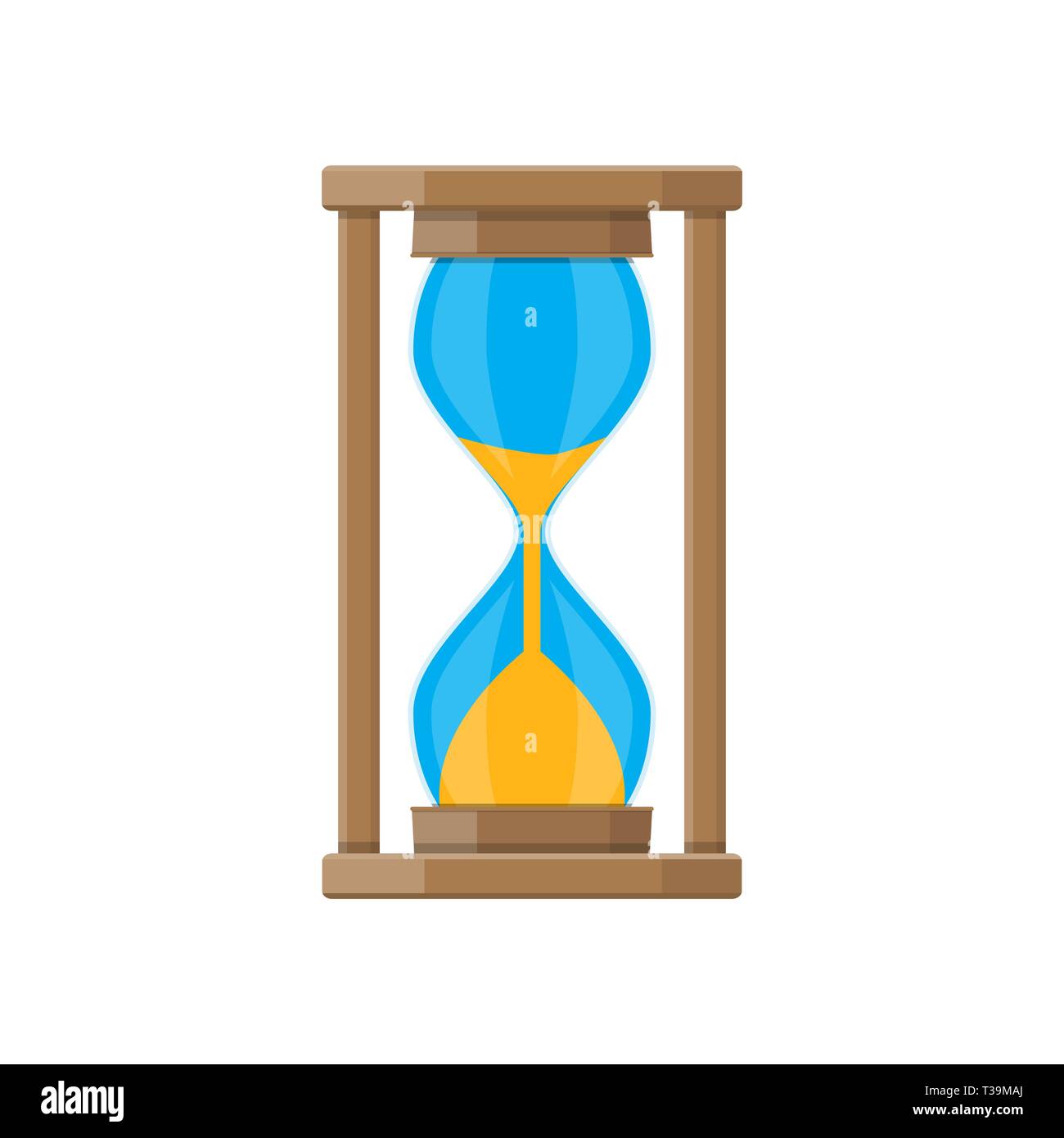 Old style hourglass clocks with sand. hourglass in flat style isolated ...