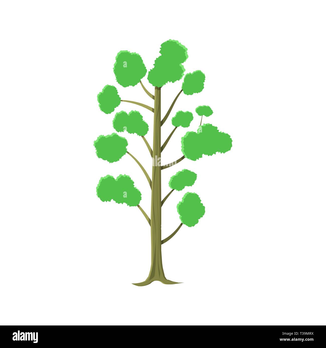 abstract tree isolated on white. vector illustration in flat style Stock Vector