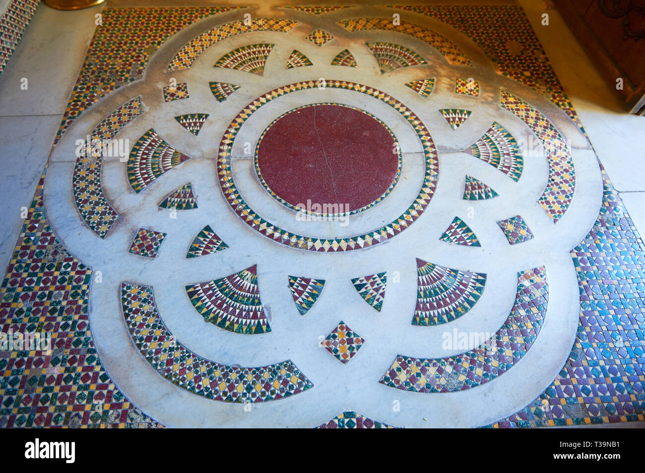 Medieval Byzantine style tiles of the Palatine Chapel, Cappella Palatina, Palermo, Italy Stock Photo