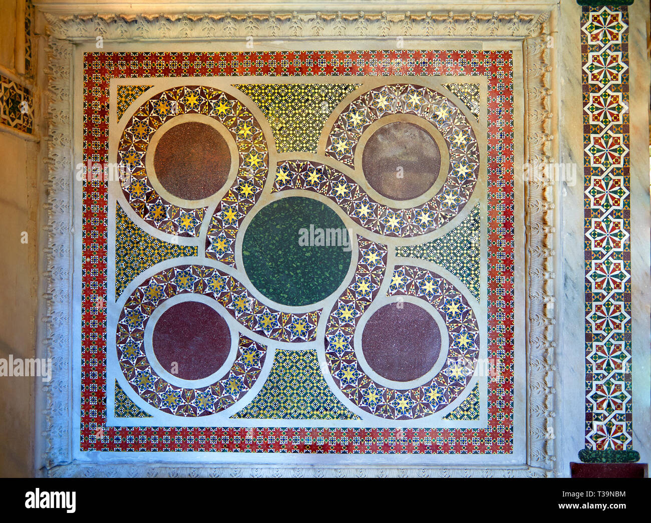 Medieval Byzantine style tiles of the Palatine Chapel, Cappella Palatina, Palermo, Italy Stock Photo