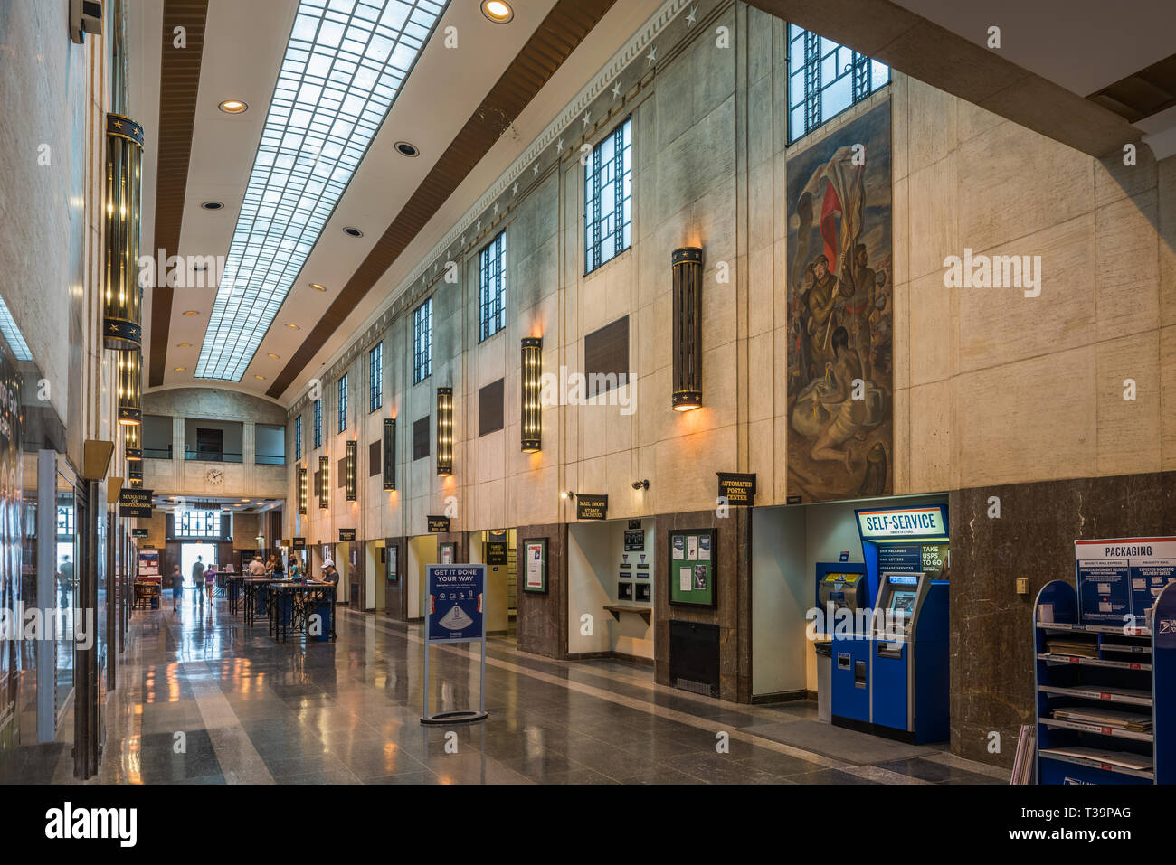 Interior of the Oak Park Post Office Stock Photo Alamy