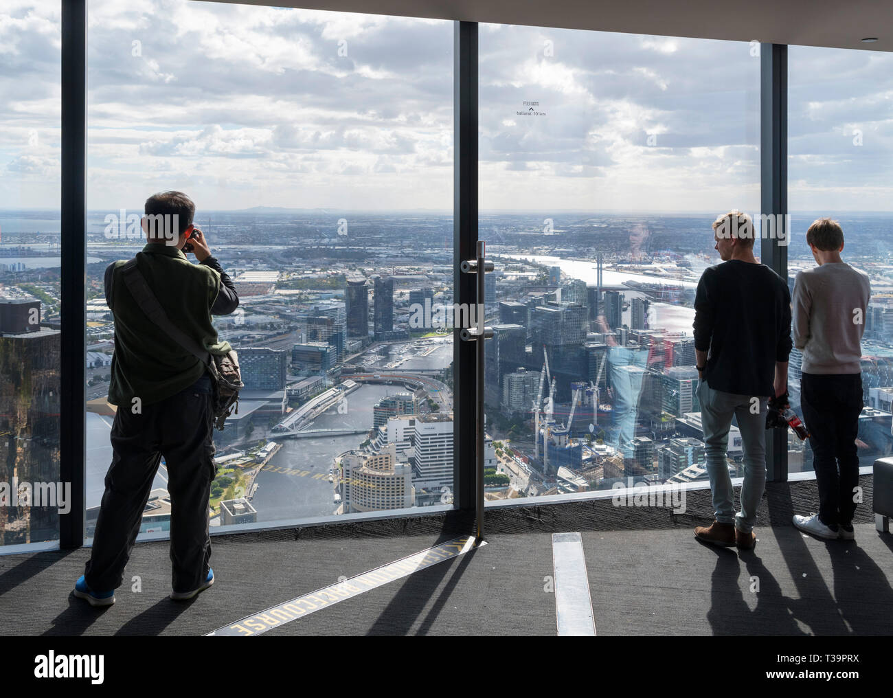 Aerial view over the city from the Eureka Skydeck 88, Eureka Tower, Melbourne, Victoria, Australia Stock Photo