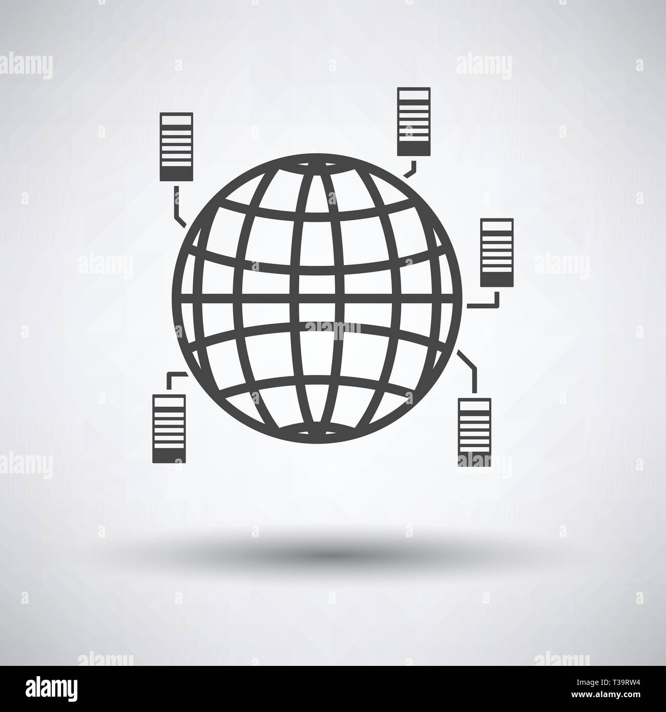 Big Data Icon on gray background, round shadow. Vector illustration ...