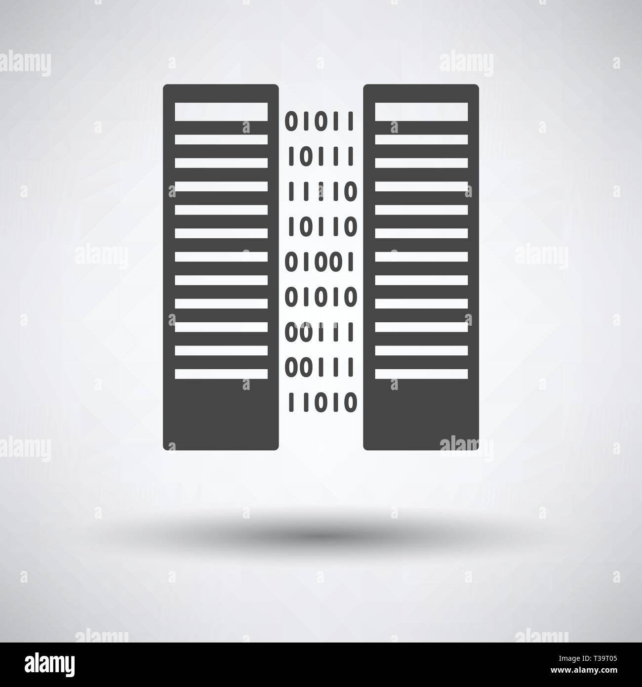 Server Icon on gray background, round shadow. Vector illustration Stock ...